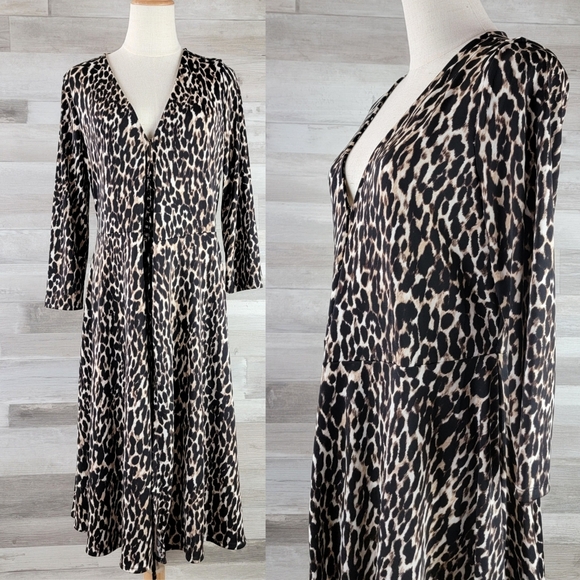 Banana Republic Leopard Print Kimono Women's Size Medium - Picture 1 of 16